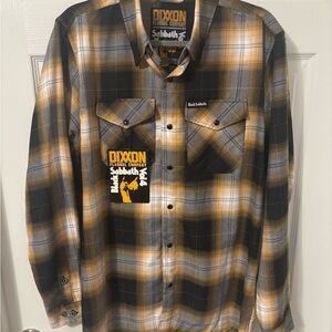 DIXXON Men's Black and Yellow Plaid Shirt